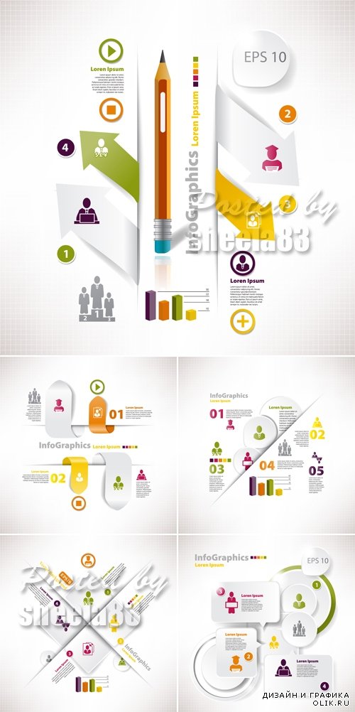 Modern Infographic Templates Vector 3