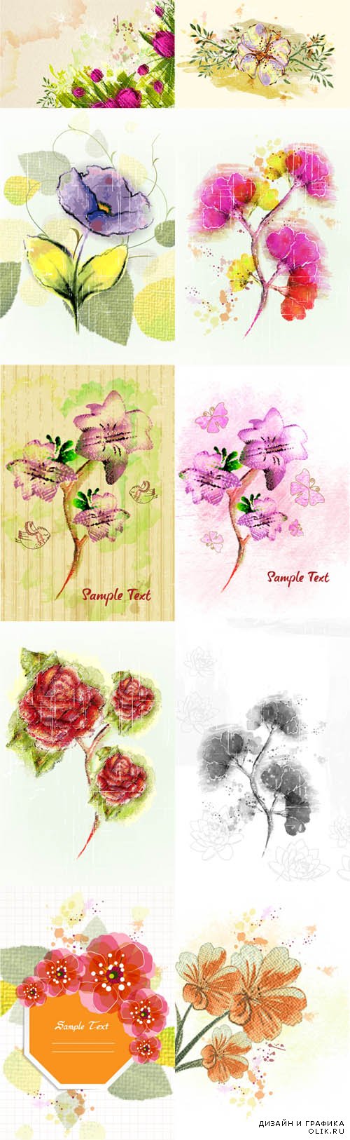 Floral Vector Illustrations Volume 1