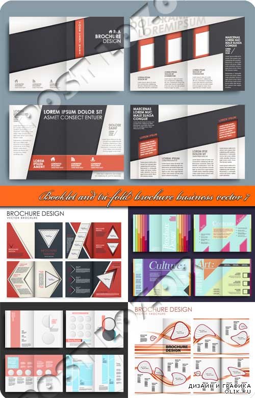 Буклет и брошюра из трёх страниц 7 | Booklet and tri-fold brochure business vector 7