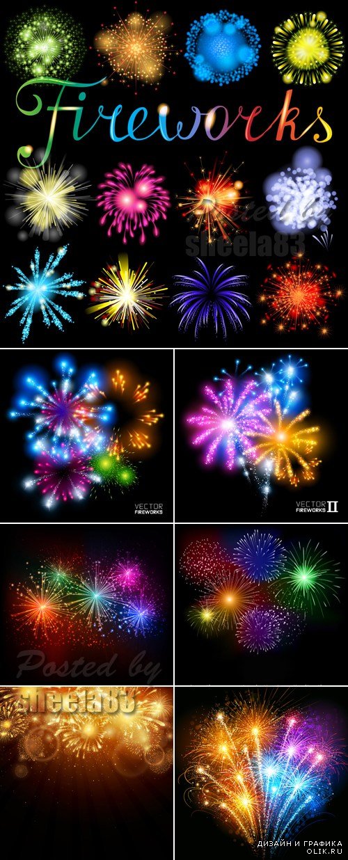 Fireworks Backgrounds Vector