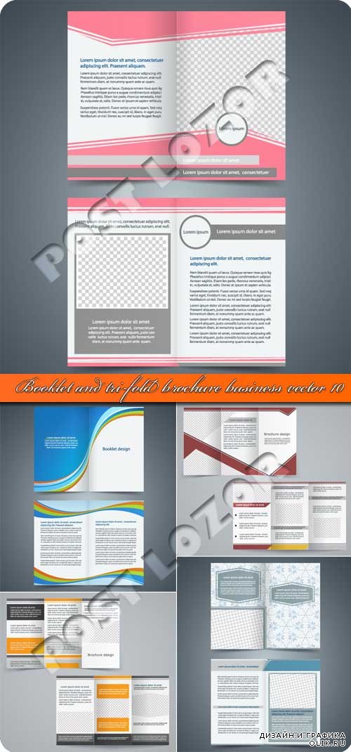 Буклет и брошюра из трёх страниц 10 | Booklet and tri-fold brochure business vector 10