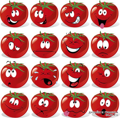 Векторный клипарт - Кетчуп, томаты