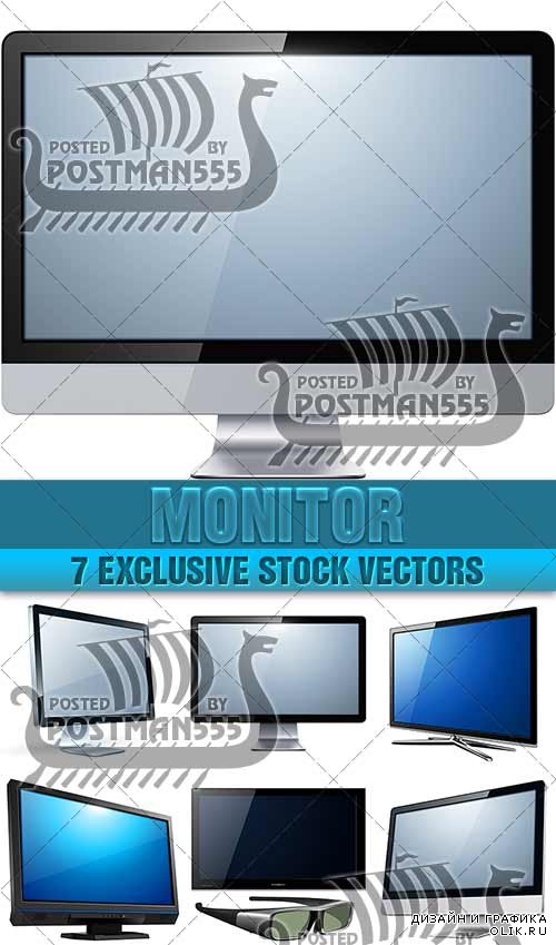 ТВ Монитор, плазменная панель | TV Monitor, panel plasma - вектор