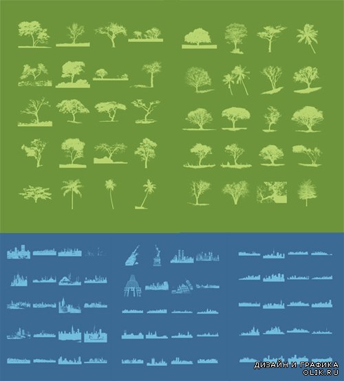 Vector Shapes - Towns and Trees