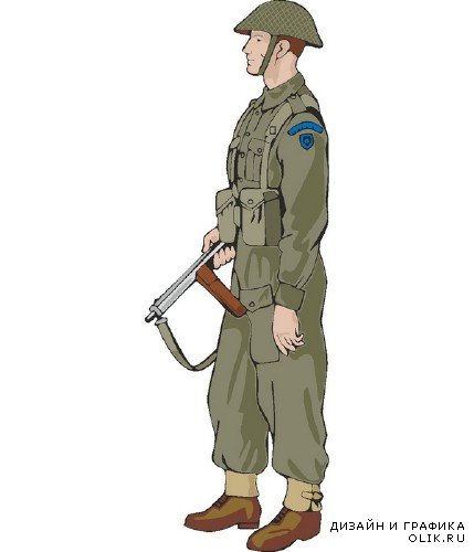 Солдаты и офицеры времен Второй Мировой Войны (вектор)