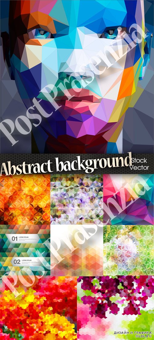 Abstract portrait and abstract geometric background - Абстрактный портрет и абстрактные геометрические фоны