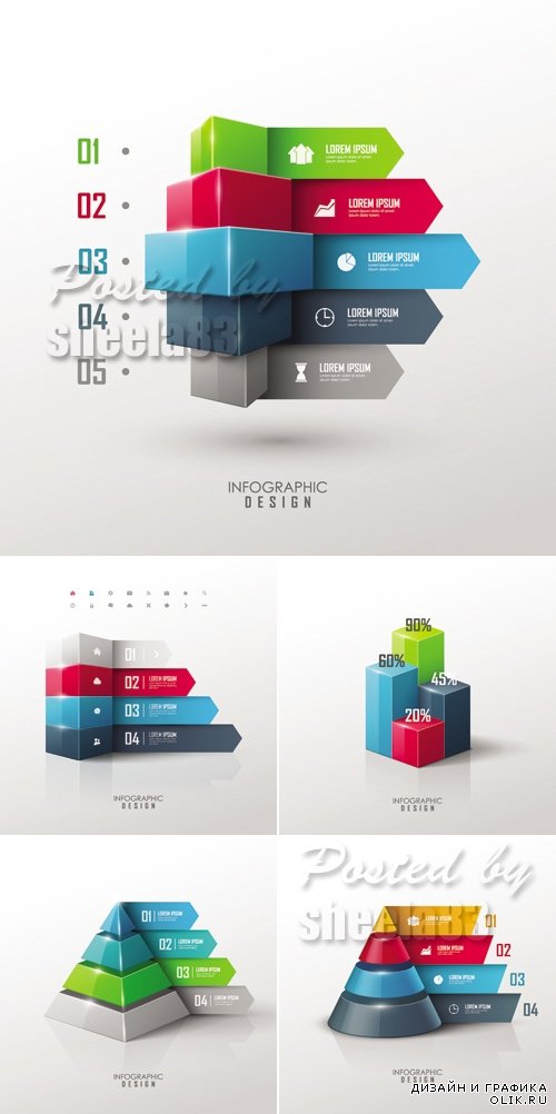 Modern Infographic Templates Vector 4