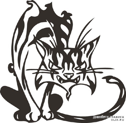 Мартовские Коты черно-белые (подборка клипарта)