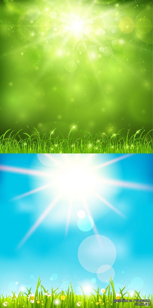Vector - Spring sun and grass