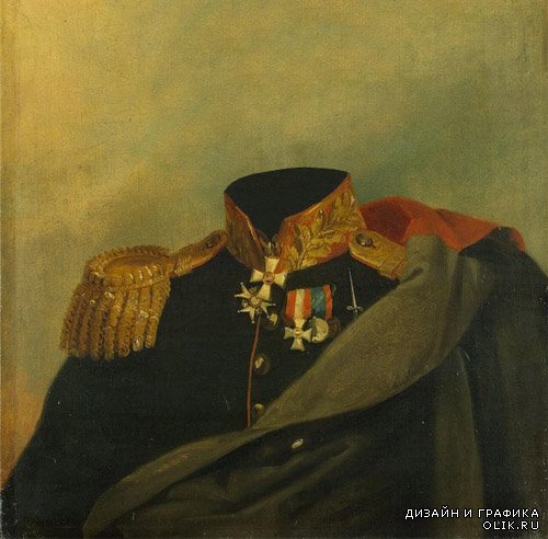  Мужской шаблон - Портрет полководца в форме 