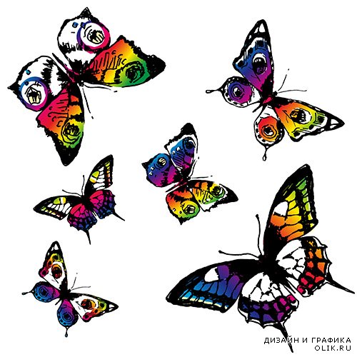 Векторный клипарт - Бабочки 3