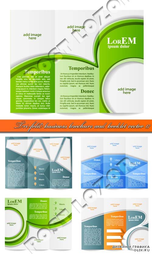 Брошюра из трёх страниц и буклет 17 | Tri-fold business brochure and booklet vector 17