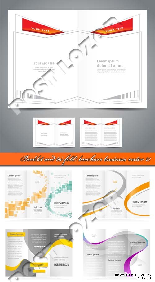 Буклет и брошюра из трёх страниц 21 | Booklet and tri-fold brochure business vector 21