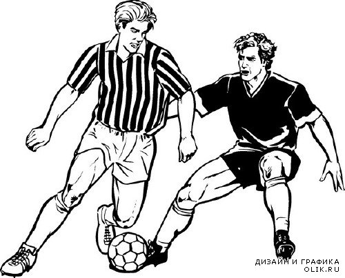Футболисты и футбол: векторная подборка