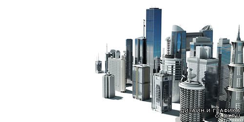Растровый клипарт - 3D модели зданий 2