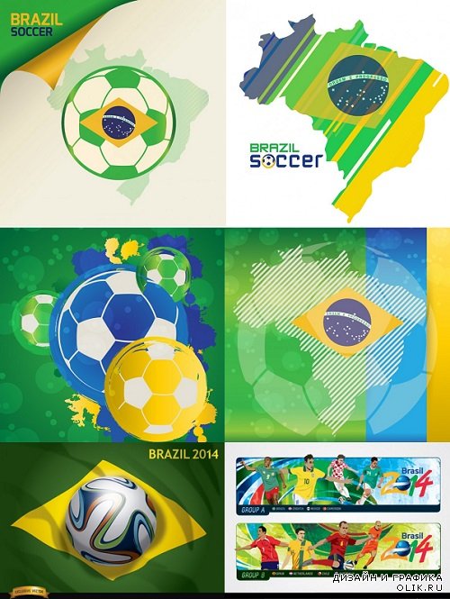 Vector - Backgrounds World Cup Football in Braz