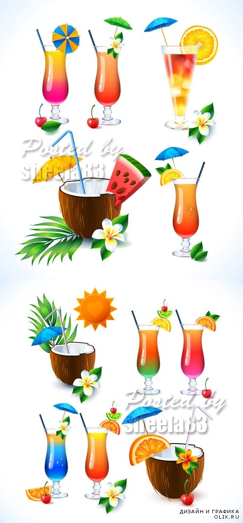 Tropical Cocktails Vector