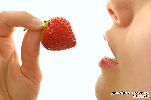 Растровый клипарт - Женские губы и фрукты