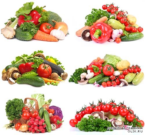 Растровый клипарт - Фрукты, овощи, ягоды