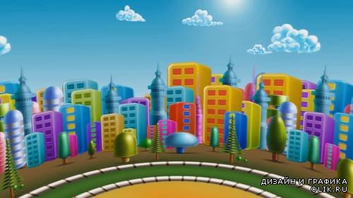 Видео футаж HD- игрушечный город