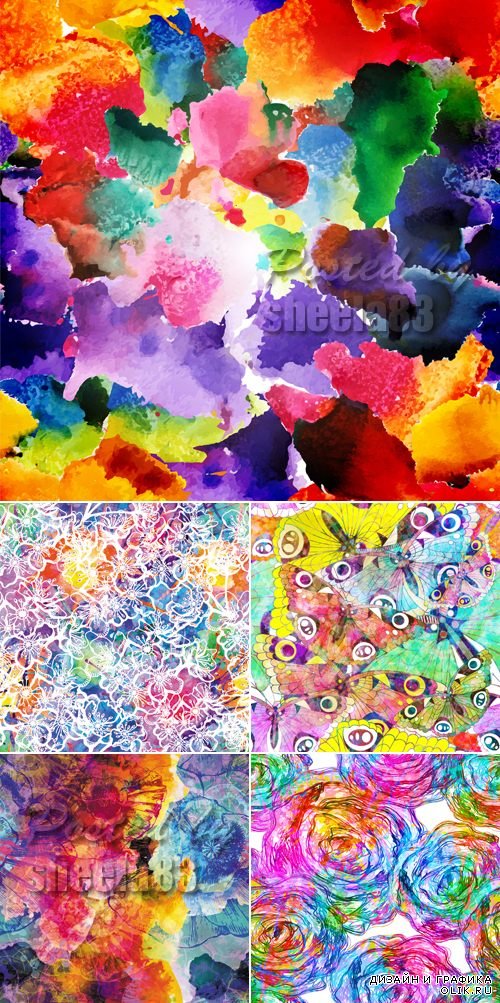 Abstract Watercolor Backgrounds Vector 2