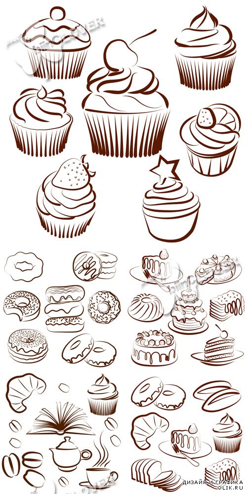 Cupcakes, cakes and bakery set 0581