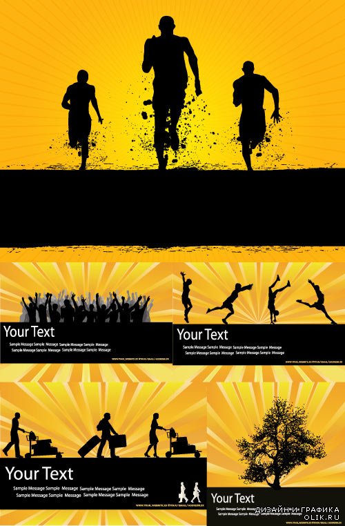 Silhouettes of strong athletes vector