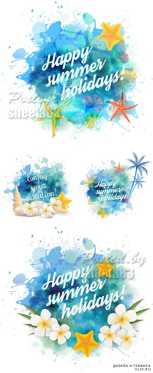 Summer Holidays Banners Vector 2