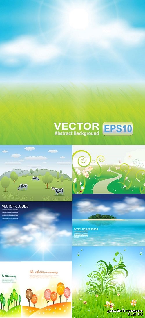 Vector Landscapes and Clouds in Pictures