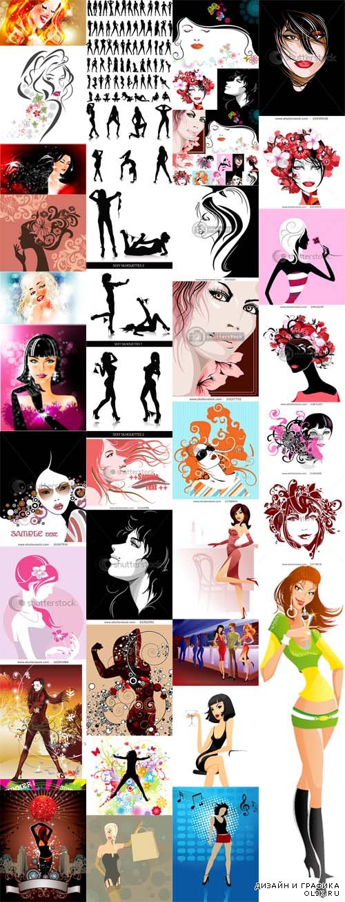 Vector Girls Images and Silhouettes