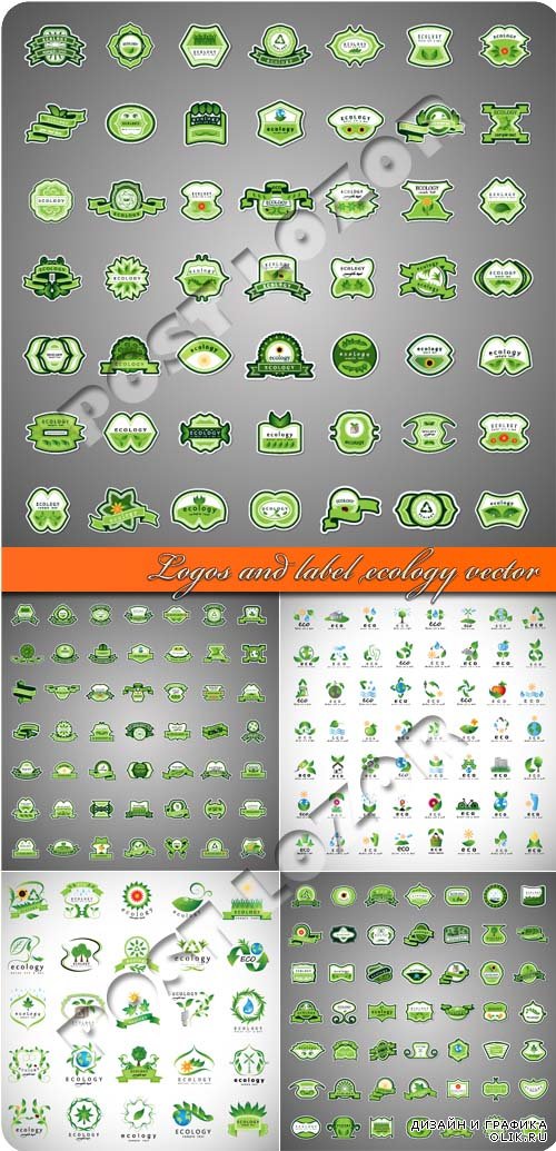 Логотипы и наклейки экология | Logos and label ecology vector