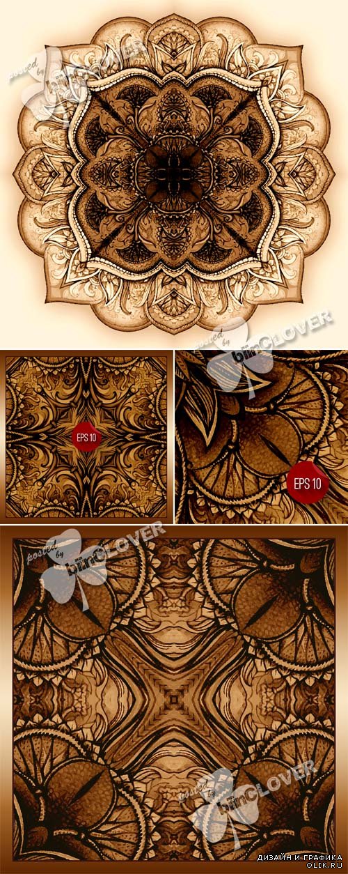 Oriental backgrounds with vintage decorative elements 0592