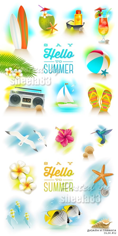 Tropical Icons Vector