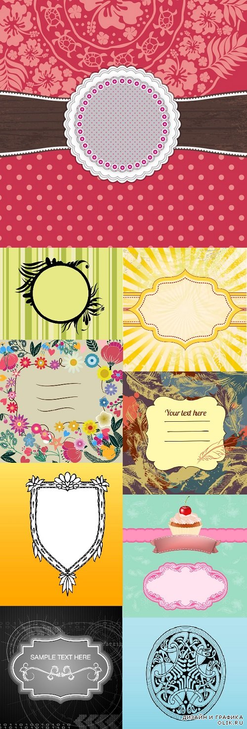 Vector Retro Vintage Backgrounds and Banners
