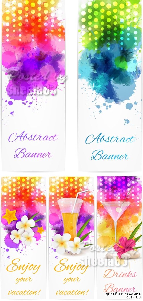 Tropical & Abstract Banners Vector