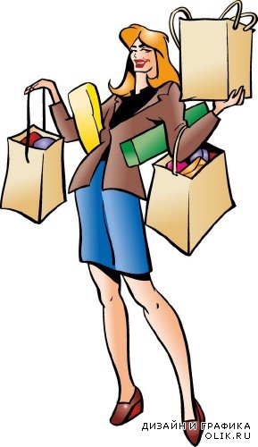 Люди и покупки (шопинг) - векторные отрисовки