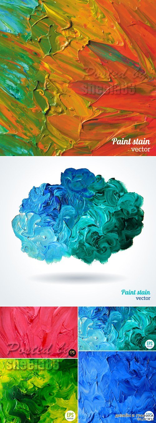 Color Oil Paints Backgrounds Vector