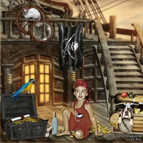 Приключенческий скрап-комплект - Королевство пиратов и принцесс
