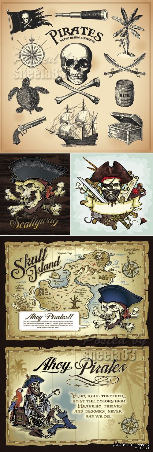 Pirates & Adventures Maps Vector