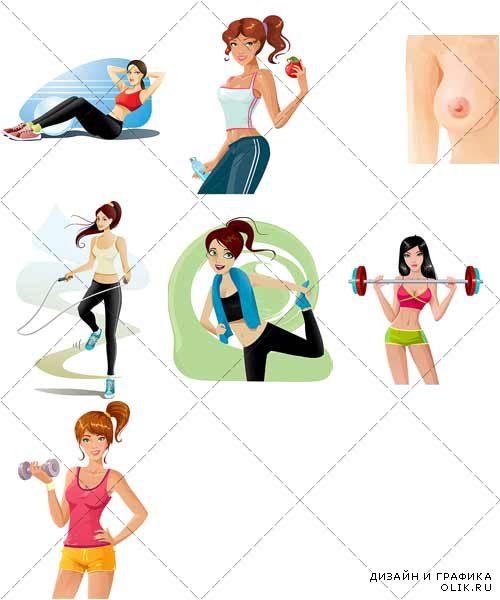Спортивные девушки | Fitness girls Collection, 6 - вектор