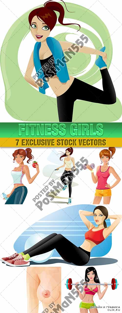 Спортивные девушки | Fitness girls Collection, 6 - вектор