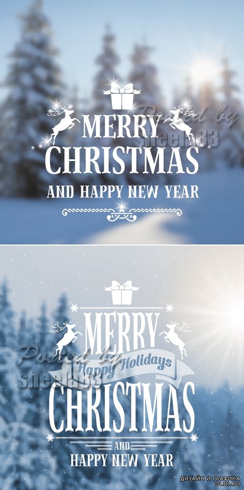Winter Forest Backgrounds Vector