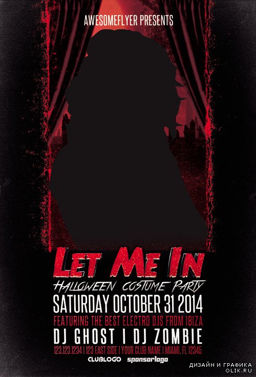 Let Me In Halloween Party Flyer Template