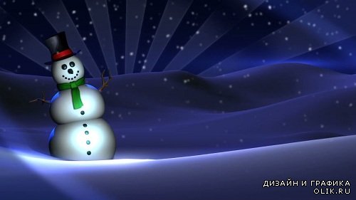 Новогодняя видео заставка - Забавный снеговик