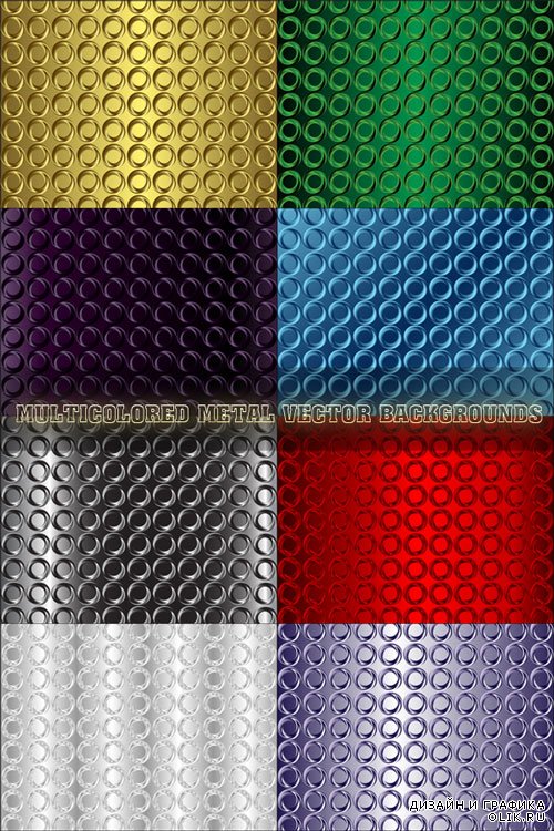 Multicolored metal vector backgrounds