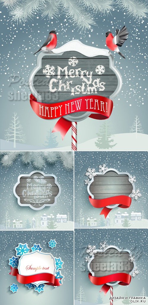 Christmas & Winter Backgrounds Vector