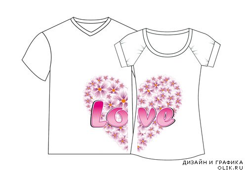 Принты для парных футболок «LOVE»