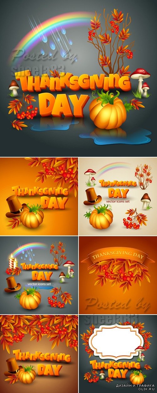 Thanksgiving Day Backgrounds Vector 2