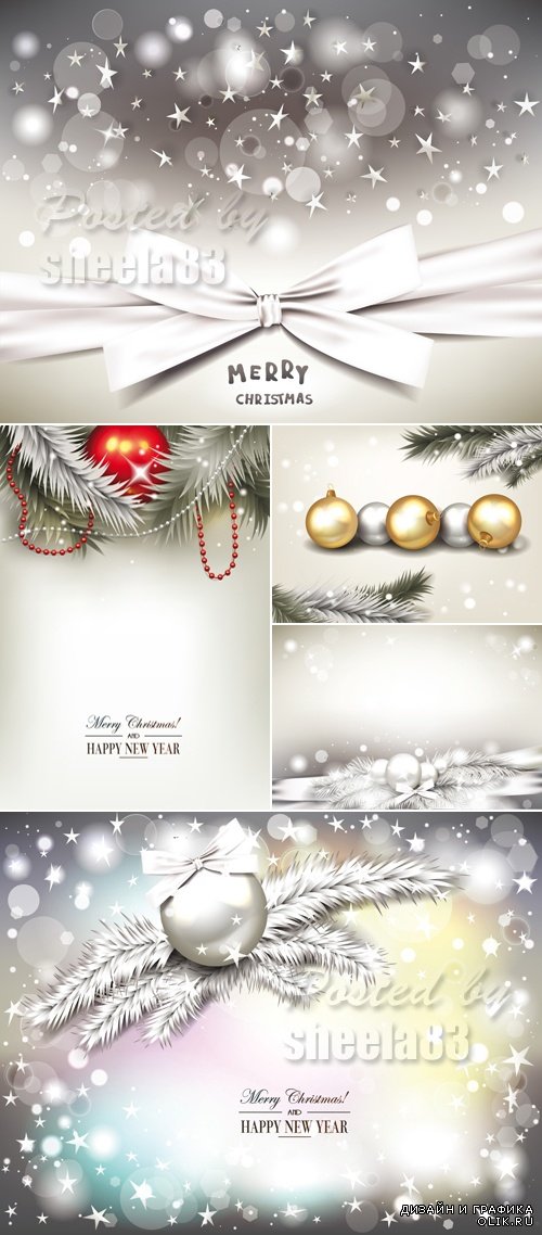 White Christmas Backgrounds Vector 2