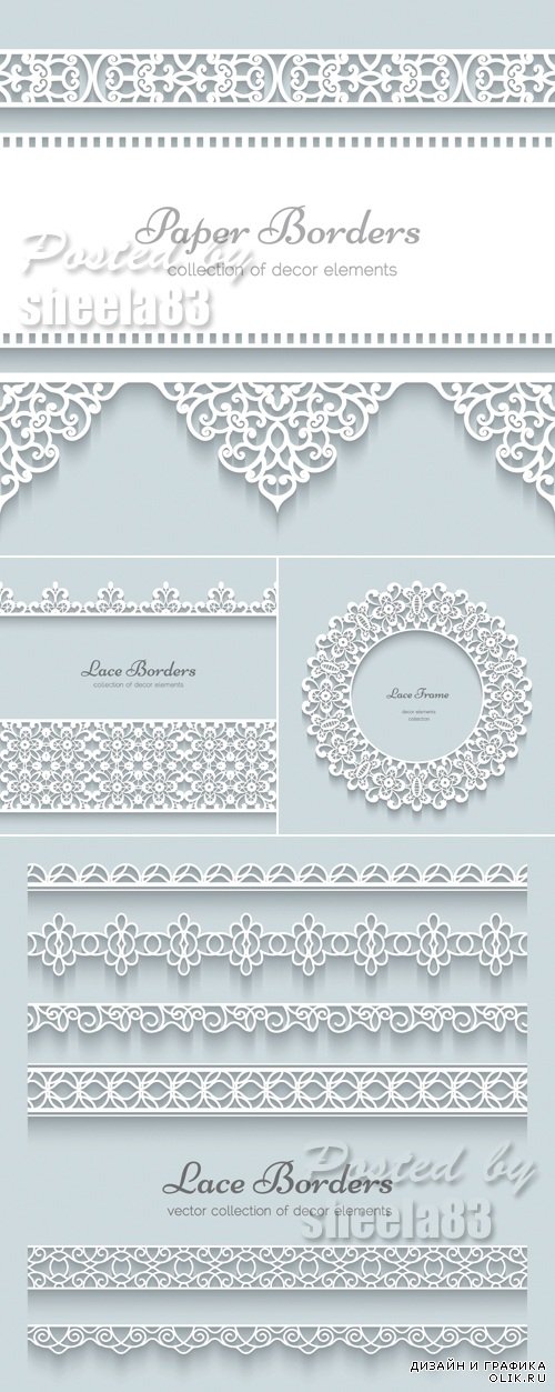 Paper Lace Backgrounds Vector